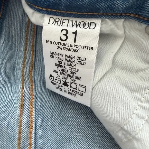 DRIFTWOOD Light Blue Floral Embroidered Jeans - Picture 7 of 7